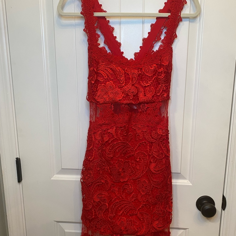 Red size 8 Venus dress with Lace